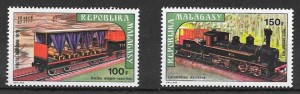 sellos trenes Madagascar 1973