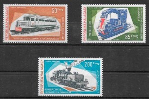 sellos trenes Madagascar 1984