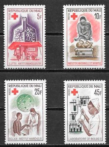 sellos cruz roja Mali 1965