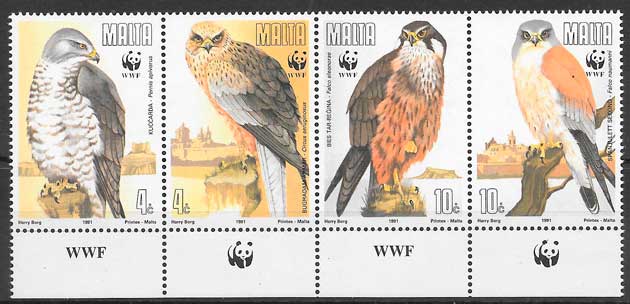 coleccion selos fauna wwf Malta 1991