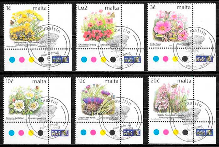 coleccion sellos flora Malta 2000