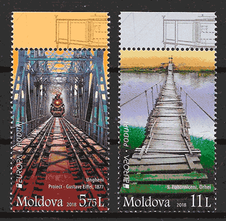 filatelia trenes Moldavia 2018