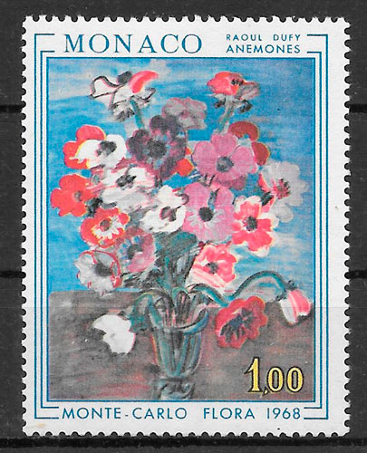 coleccón sellos flora Mónaco 1968