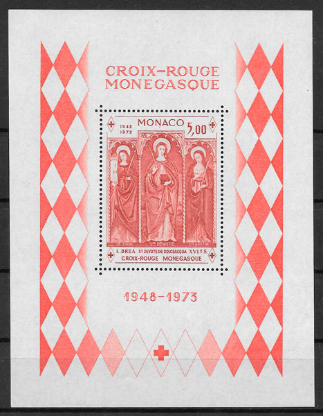 filatelia cruz roja Monaco 1973