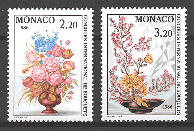 sellos flores Monaco 1985