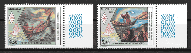 filatelia coleccion cruz roja Monaco 1991