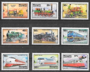 filatelia trenes Mongolia 1979