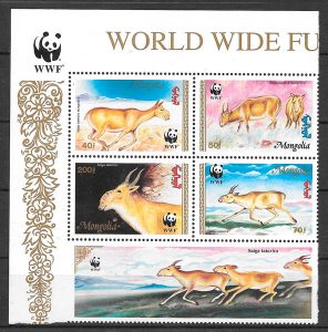 sellos fauna wwf Mongolia 1995