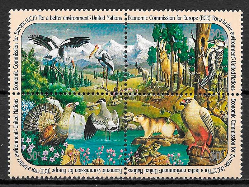 sellos fauna Naciones Unidas New York 1991