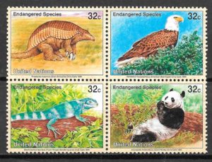 coleccion sellos fauna Naciones Unidas New York 1995