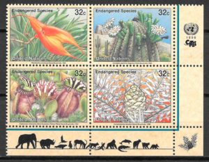 coleccion sellos flora Naciones Unidas New York 1996