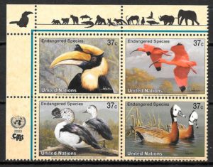 filatelia coleccion fauna Naciones Unidas New York 2003