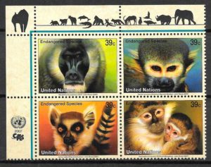 filatelia coleccion fauna Naciones Unidas New York 2007