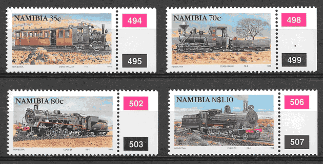 filatelia colección trenes Namibia 1994