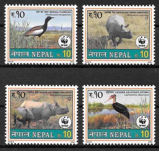 sellos wwf Nepal 2000
