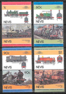 filatelia trenes Nevis 1985