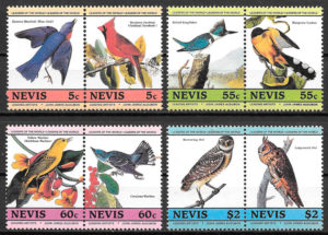 sellos fauna Nevis 1985
