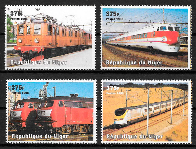filatelia trenes Niger 1998