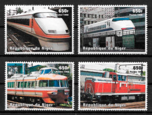 colección sellos trenes Niger 1998