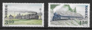 colección de sellos trenes Noruega 1996