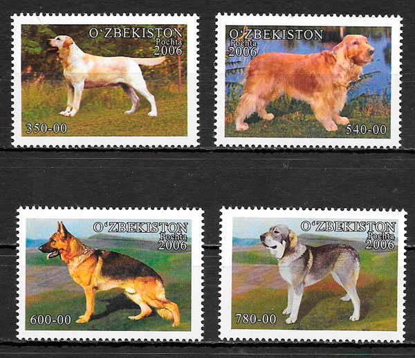 coleccion sellos perros Ozbekistan 2006