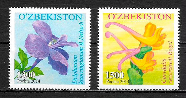 filatelia coleccion flora Ozbekistan 2014