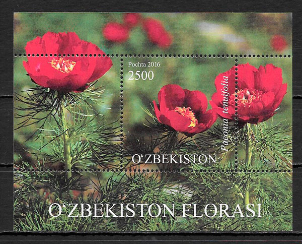 filatelia coleccion flora Ozbekistan 2016