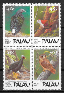 filatelia colección fauna Palau 1989
