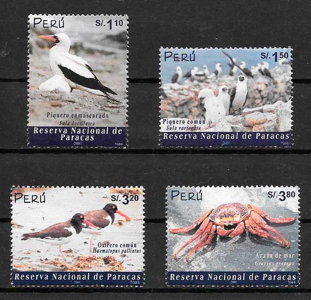 filatelia colección fauna Perú 2004