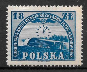 sellos trenes Polonia 1948