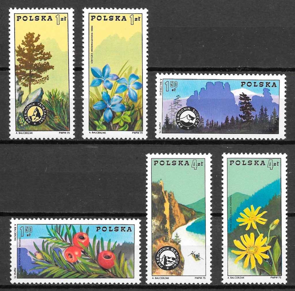 filatelia parques naturales Polonia 1975