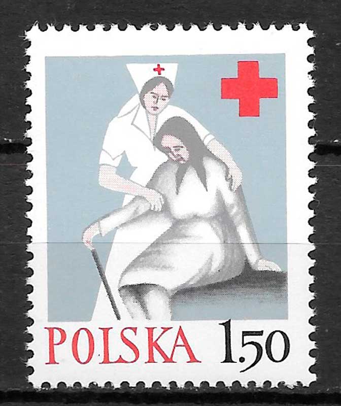 coleccion sellos cruz roja Polonia 1977