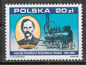 sellos trenes Polonia 1988