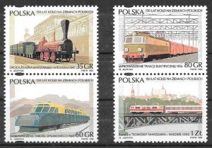 filatelia trenes Polonia 1995