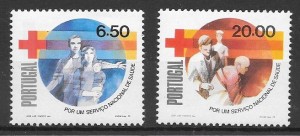 sellos cruz roja Portugal 1979