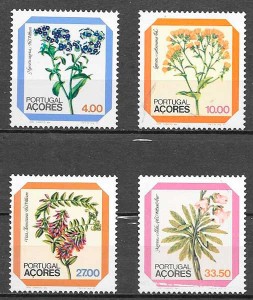 colección sellos flora Portugal Azores 1982