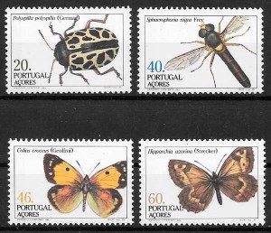 filatelia colección fauna Portugal Azores 1985