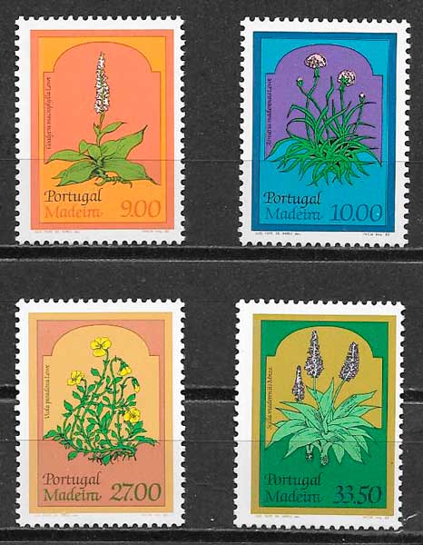 sellos flora Portugal Madeira 1982