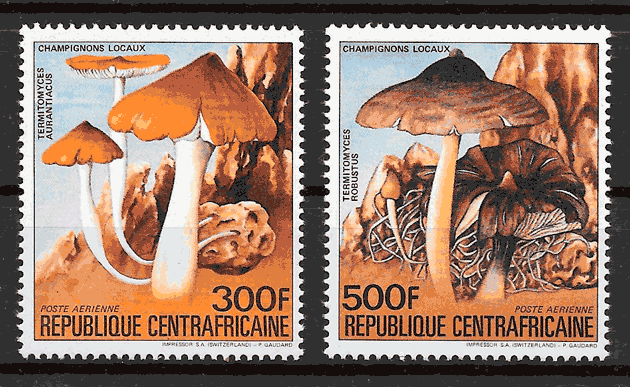 filatelia setas Republica Centro africana 1984
