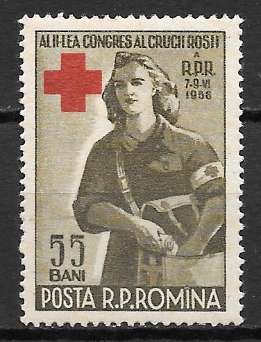 sellos cruz roja Rumania 1956