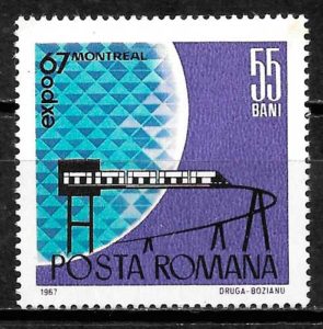 filatelia coleccion trenes Rumania 1967