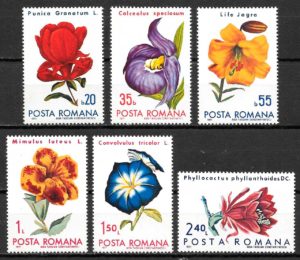 sellos flora Rumania 1971