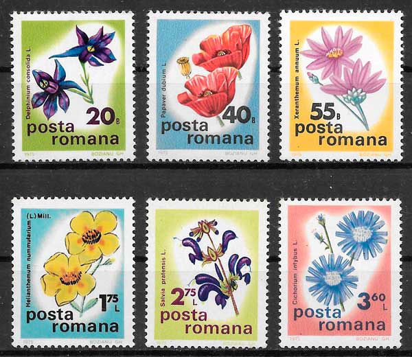 filatelia flora Rumania 1975