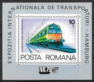 filatelia coleccion trenes Rumania 1979
