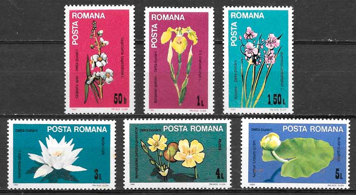 coleccion sellos flora Rumania 1984