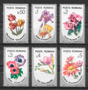 sellos flora Rumania 1986