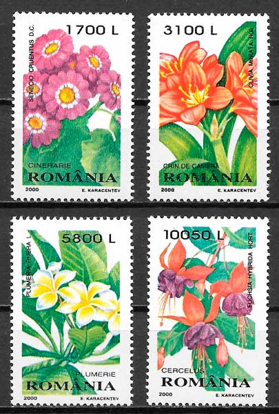 filatelia coleccion flora Rumania 2000