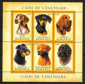 coleccion sellos perros Rumania 2005