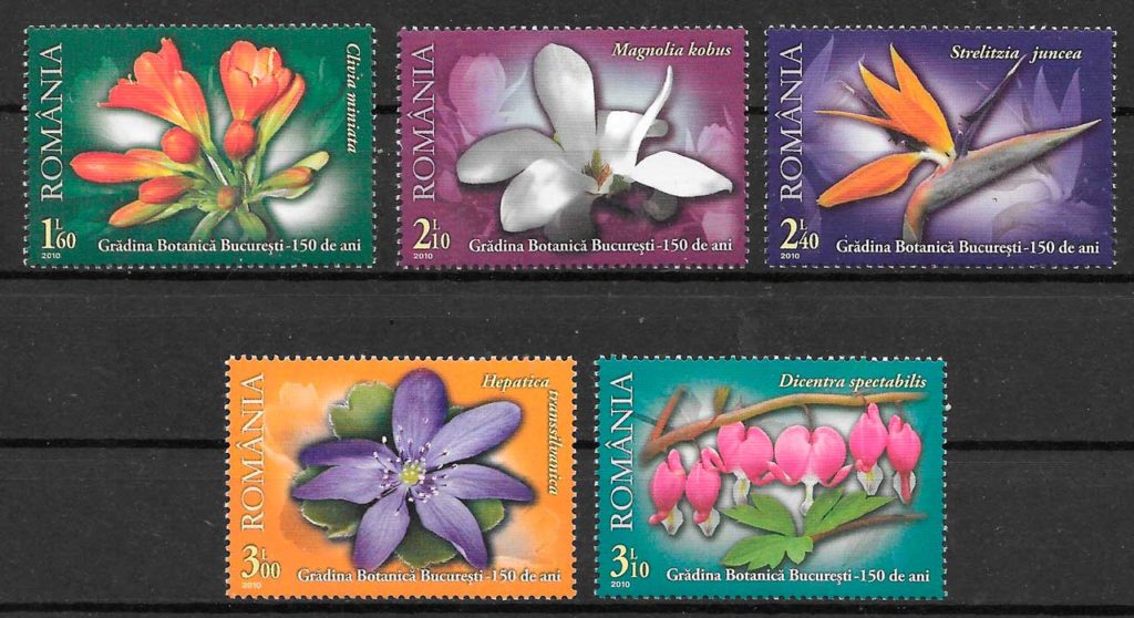 sellos flora Rumania 2010