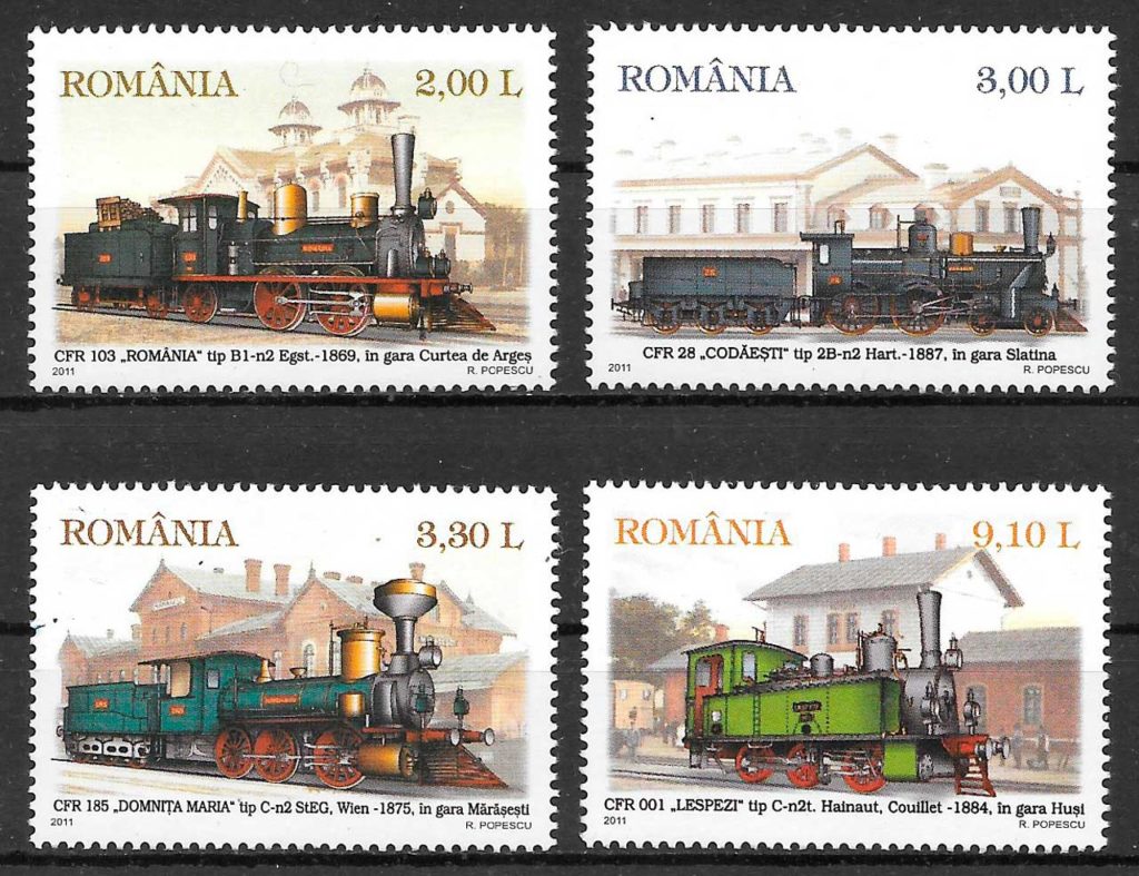 sellos trenes Rumania 2011